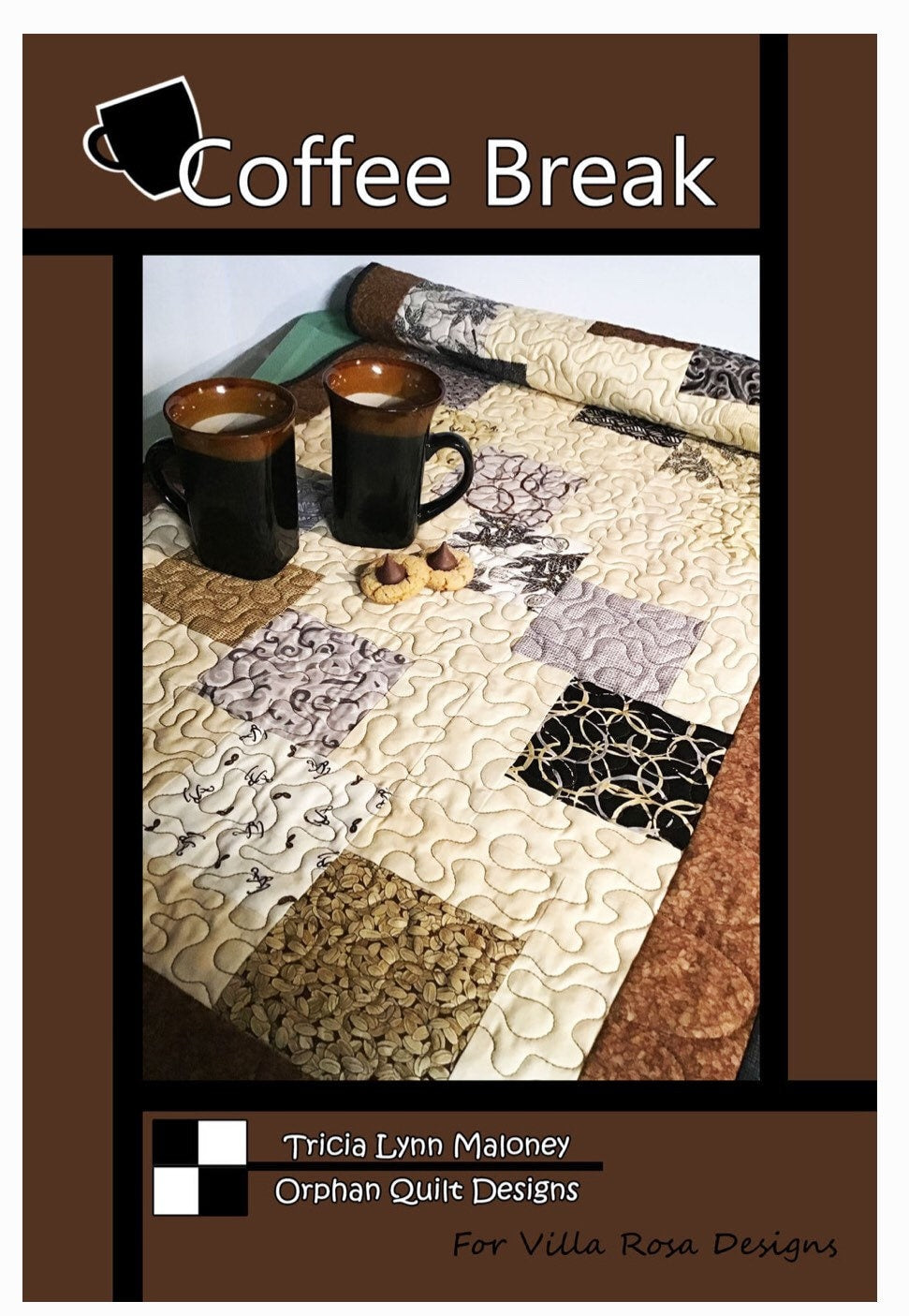 Villa Rosa Designs Coffee Break pattern - 5” quilt pattern - villa rosa - charm pack pattern - tablerunner pattern
