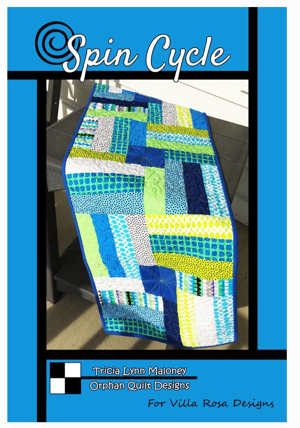 Villa Rosa Designs Spin Cycle pattern - 2.5” quilt pattern - villa rosa - jellyroll pattern - tablerunner pattern