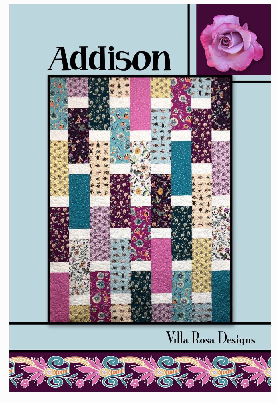 Villa Rosa Designs Addison pattern - fat quarter quilt pattern - villa rosa