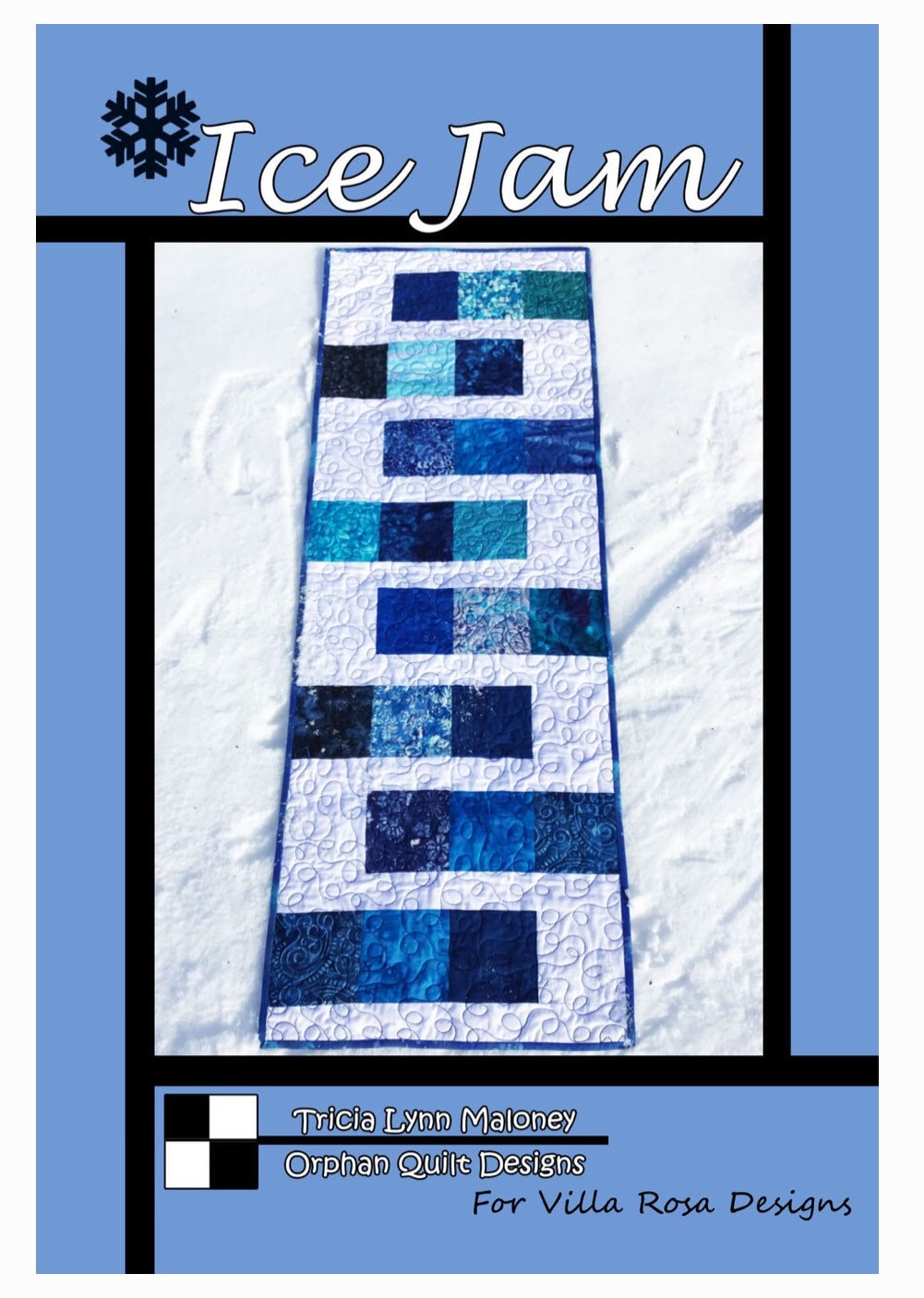 Villa Rosa Designs Ice Jam pattern - 5” quilt pattern - villa rosa - charm pack pattern - tablerunner pattern