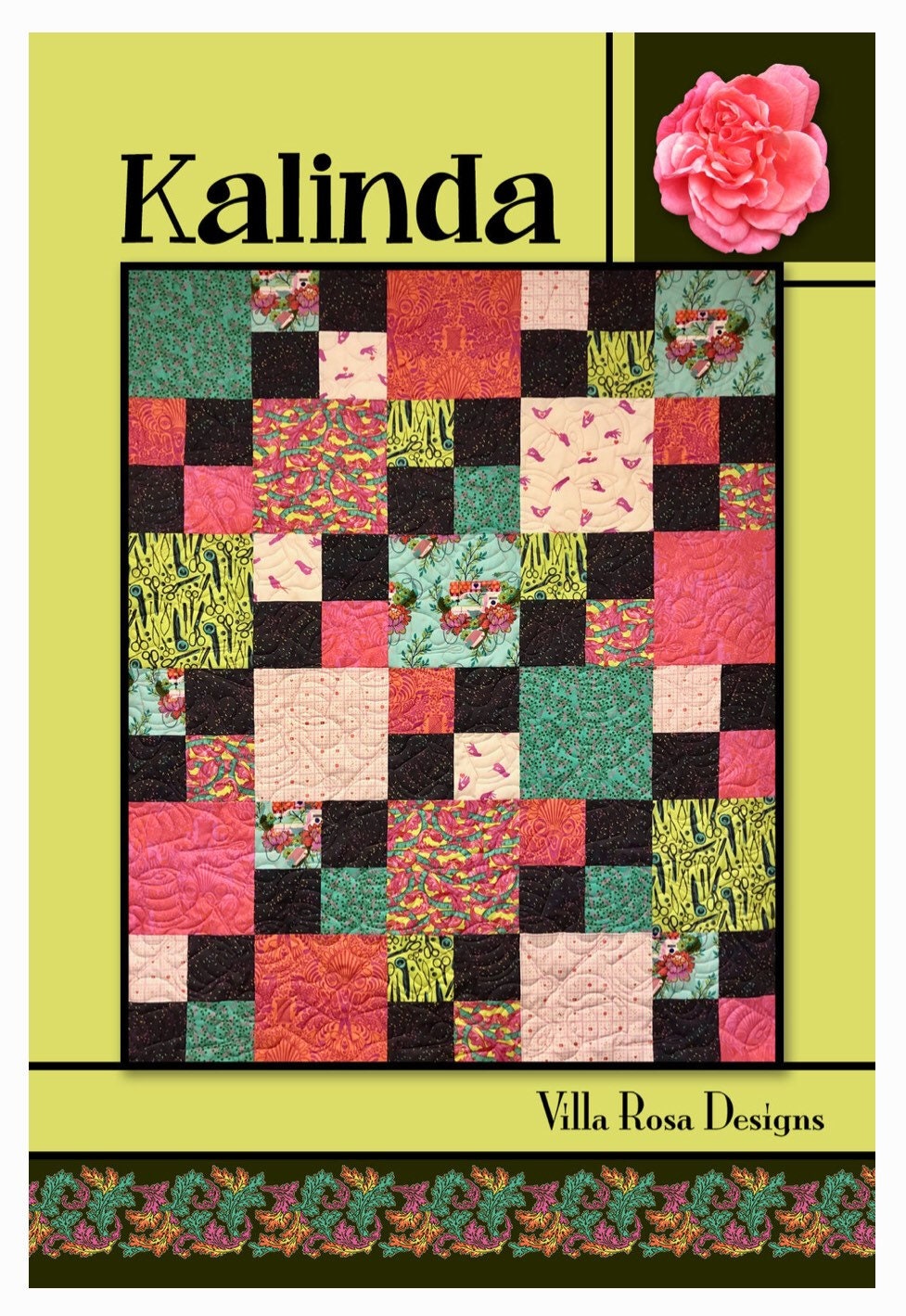 Villa Rosa Designs Kalinda pattern - 10” quilt pattern - villa rosa - layer cake pack pattern - fat quarter pattern