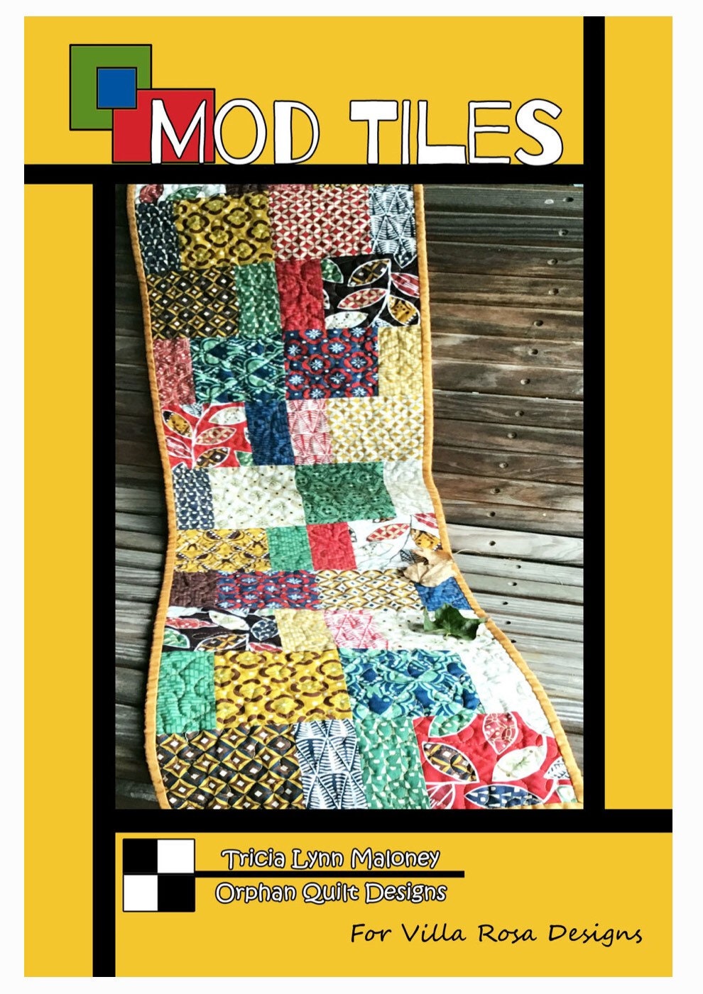 Villa Rosa Designs Mod Tiles pattern - 5” quilt pattern - villa rosa - charm pack pattern - tablerunner pattern