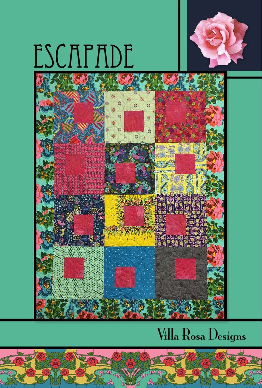 Villa Rosa Designs Escapade pattern - fat quarter quilt pattern - villa rosa