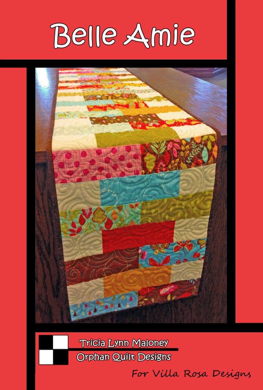 Villa Rosa Designs Belle Amie pattern - 2.5” quilt pattern - villa rosa - jellyroll pattern - tablerunner pattern