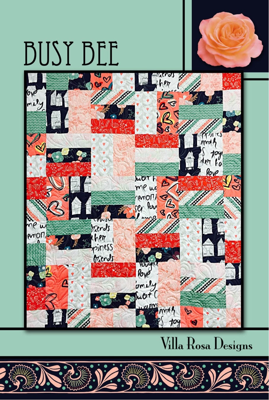 Villa Rosa Designs Busy Bee pattern - fat quarter quilt pattern - villa rosa