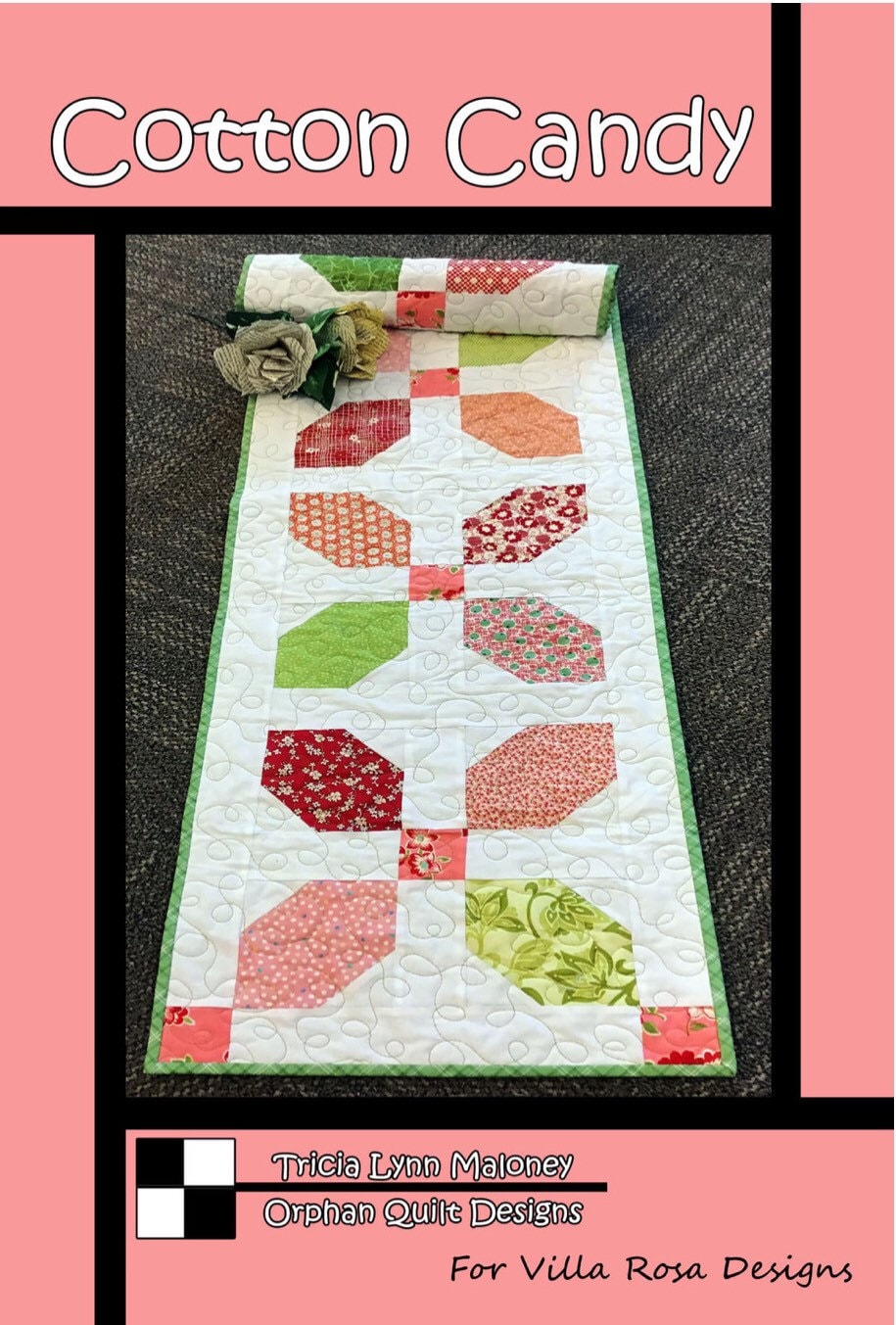Villa Rosa Designs Cotton Candy pattern - 5” quilt pattern - villa rosa - charm pack pattern - tablerunner pattern