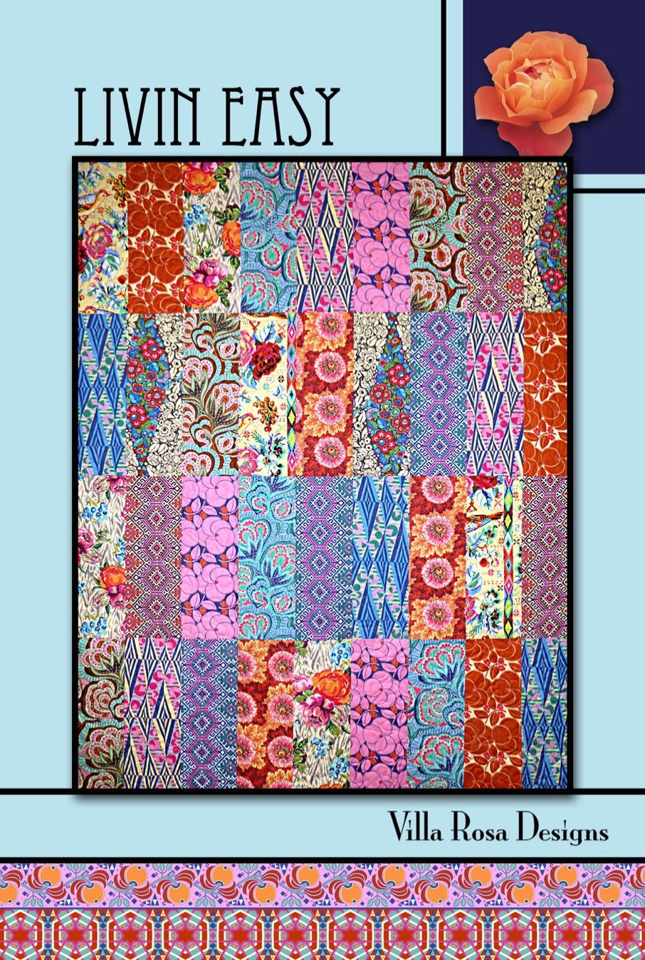 Villa Rosa Designs Livin Easy pattern - fat quarter quilt pattern - villa rosa