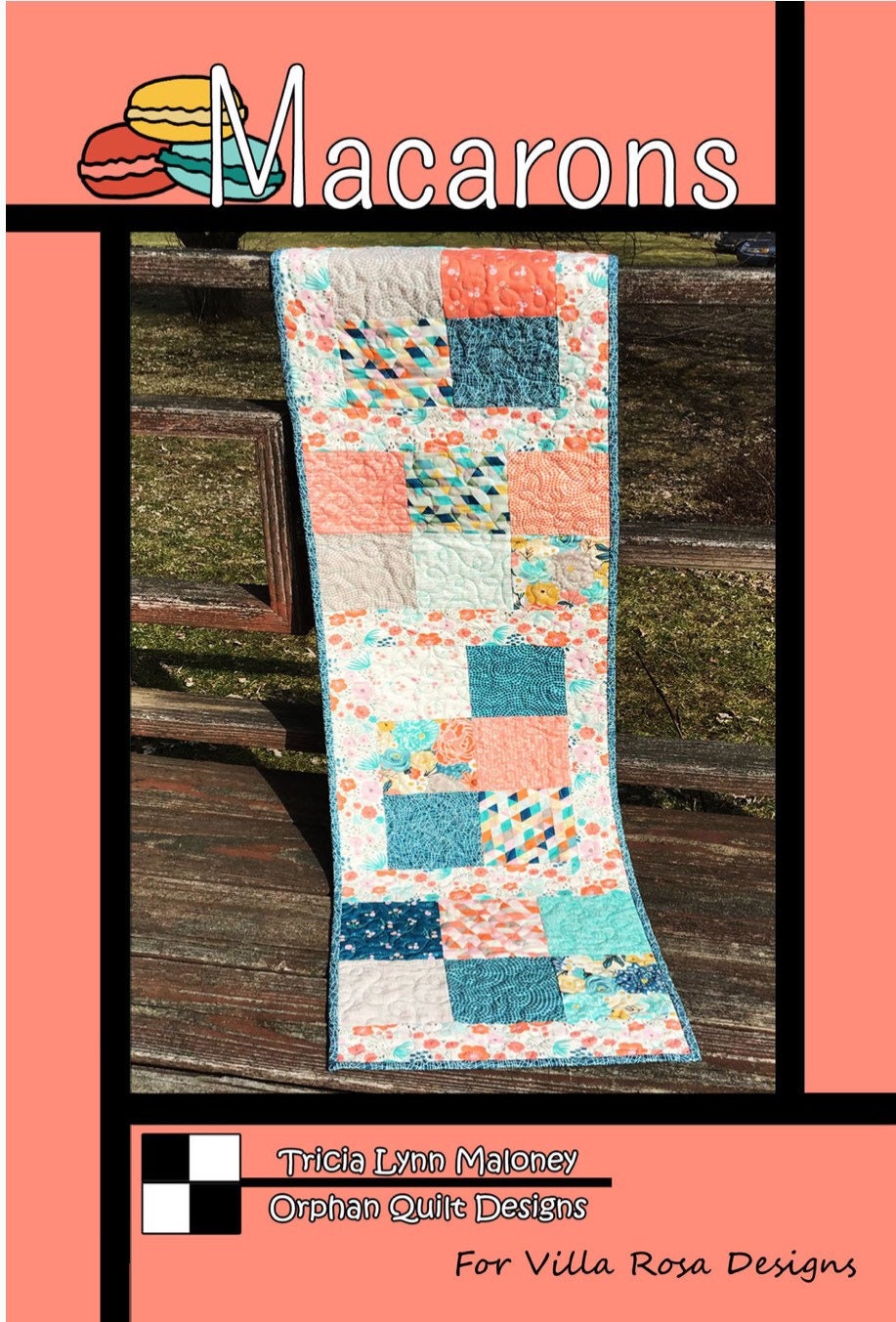 Villa Rosa Designs Macarons pattern - 5” quilt pattern - villa rosa - charm pack pattern - tablerunner pattern