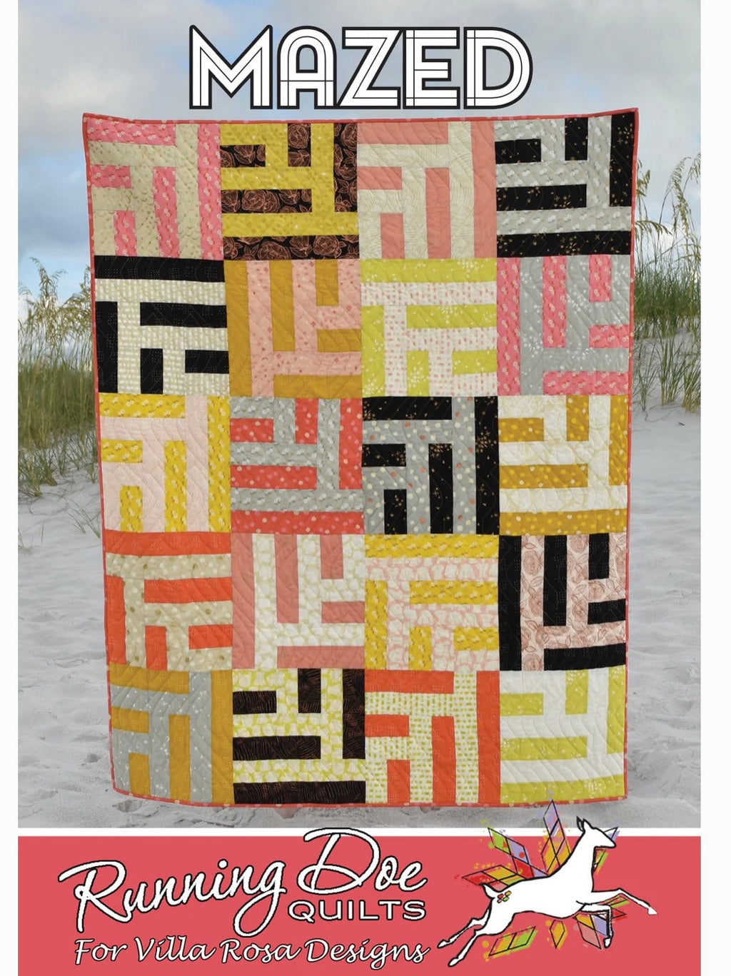 Villa Rosa Designs Mazed quilt pattern - 2.5” quilt pattern - villa rosa - jellyroll pattern - pattern - quilt pattern