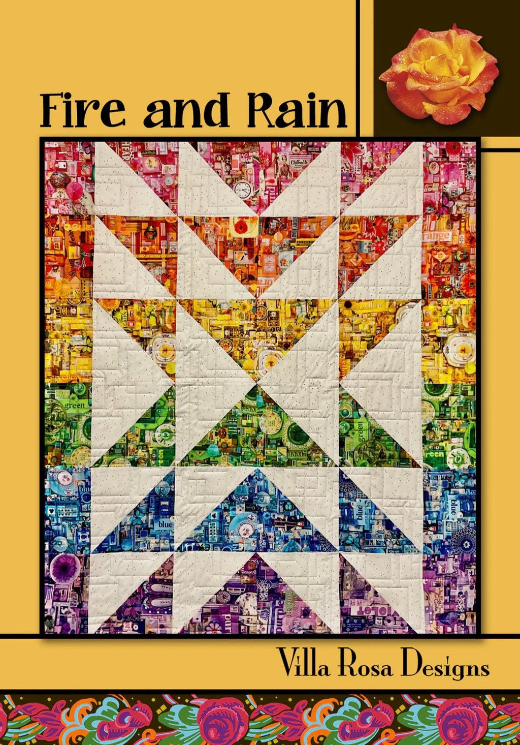 Villa Rosa Designs Fire and Rain pattern - fat quarter quilt pattern - villa rosa