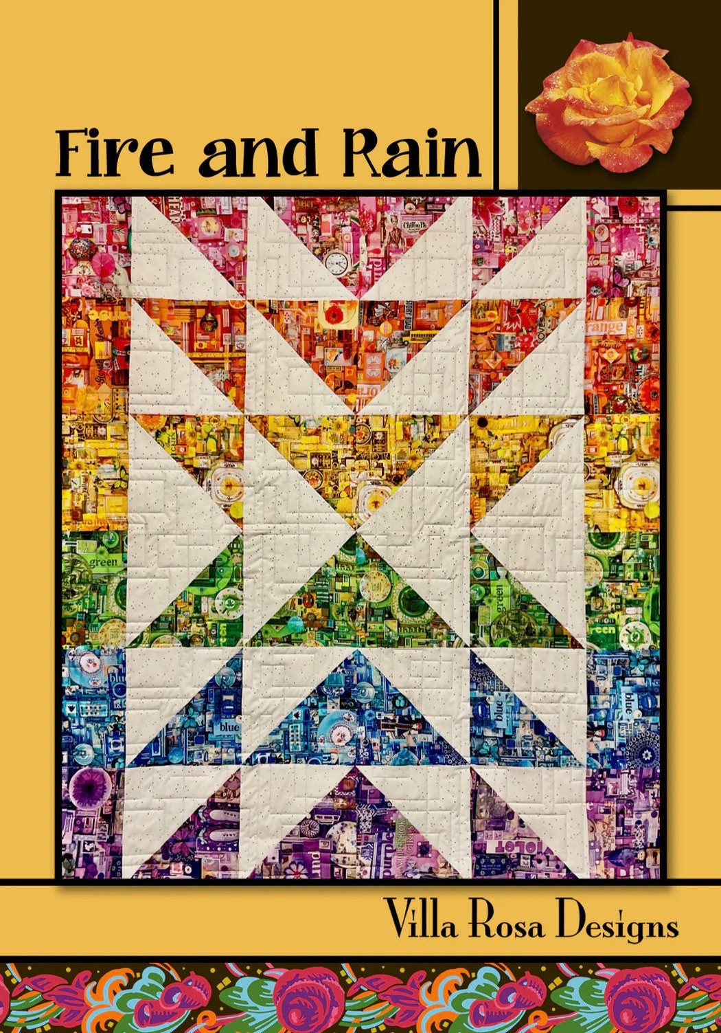 Villa Rosa Designs Fire and Rain pattern - fat quarter quilt pattern - villa rosa