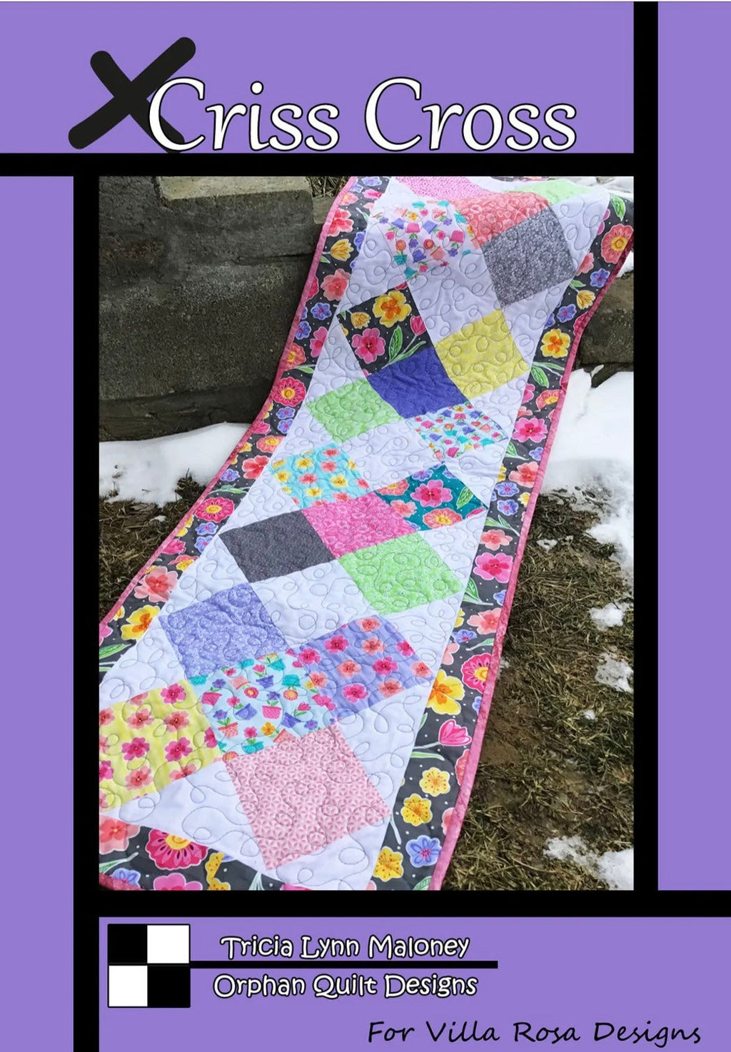 Villa Rosa Designs Criss Cross pattern - 5” quilt pattern - villa rosa - charm pack pattern - tablerunner pattern
