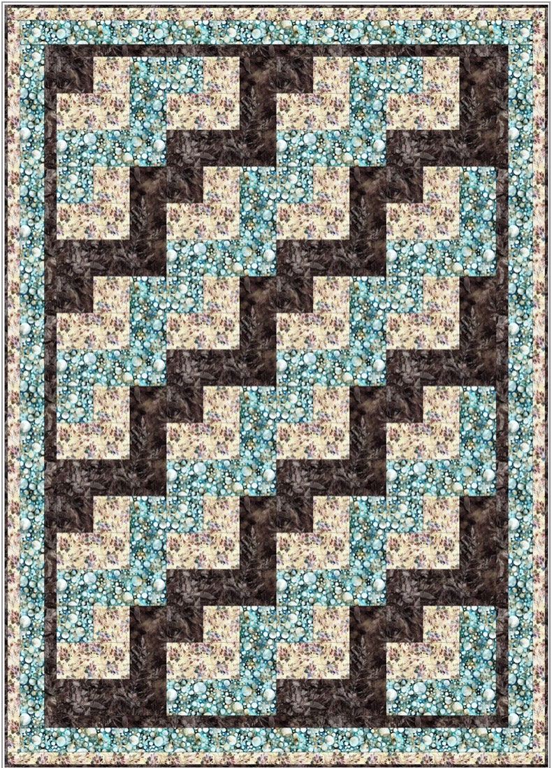 Fabric Cafe Jigsaw Pattern 3 Yard Quilt Pattern - Quilt Pattern - Fabric Cafe Pattern - 3 yard quilts