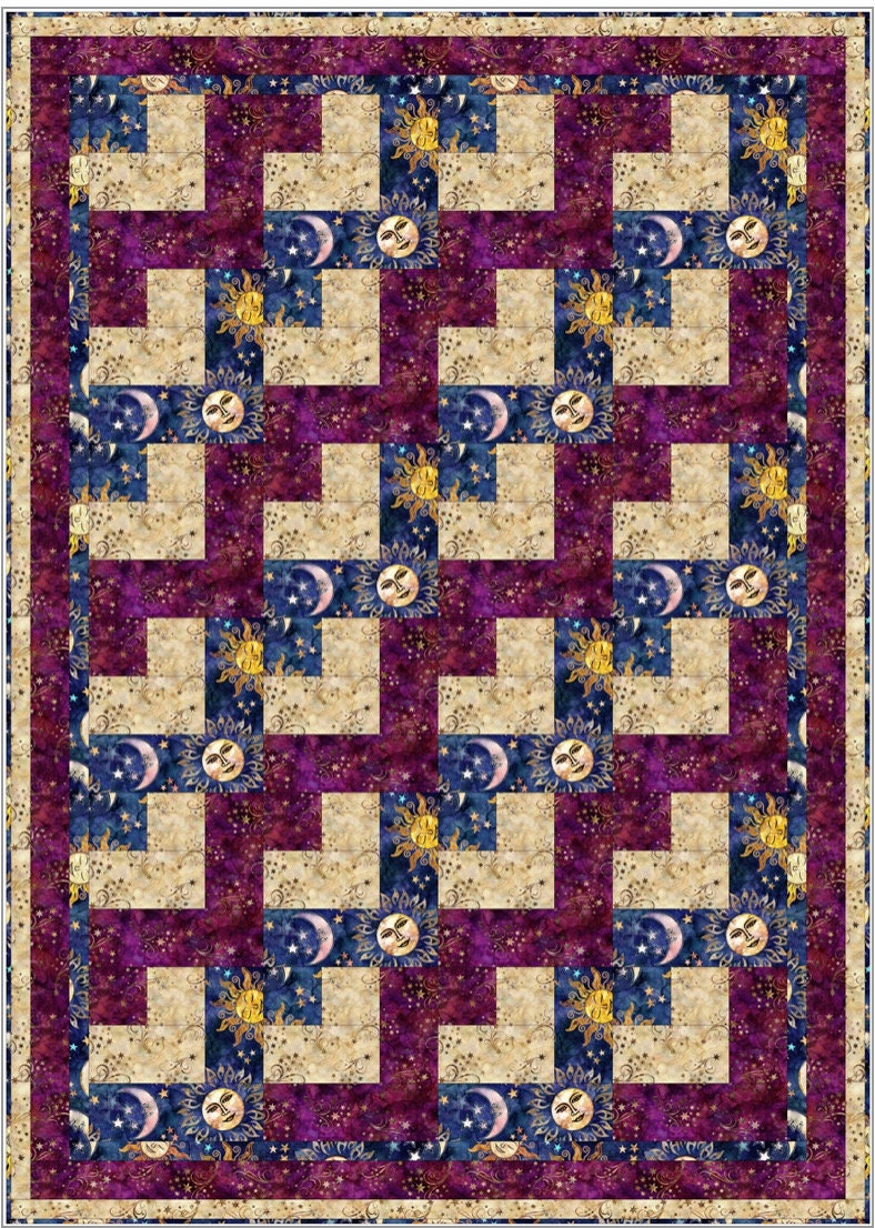 Fabric Cafe Jigsaw Pattern 3 Yard Quilt Pattern - Quilt Pattern - Fabric Cafe Pattern - 3 yard quilts