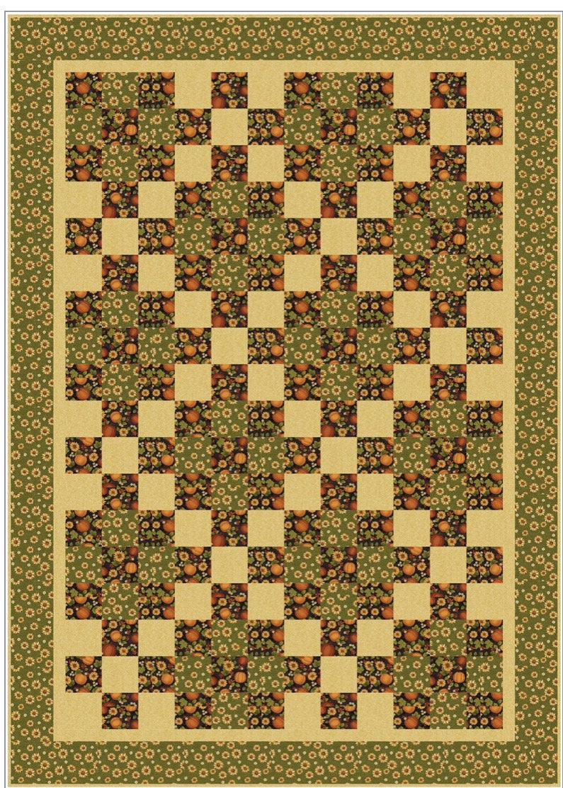 Fabric Cafe Nine Patch Pattern 3 Yard Quilt Pattern - Quilt Pattern - Fabric Cafe Pattern - 3 yard quilts