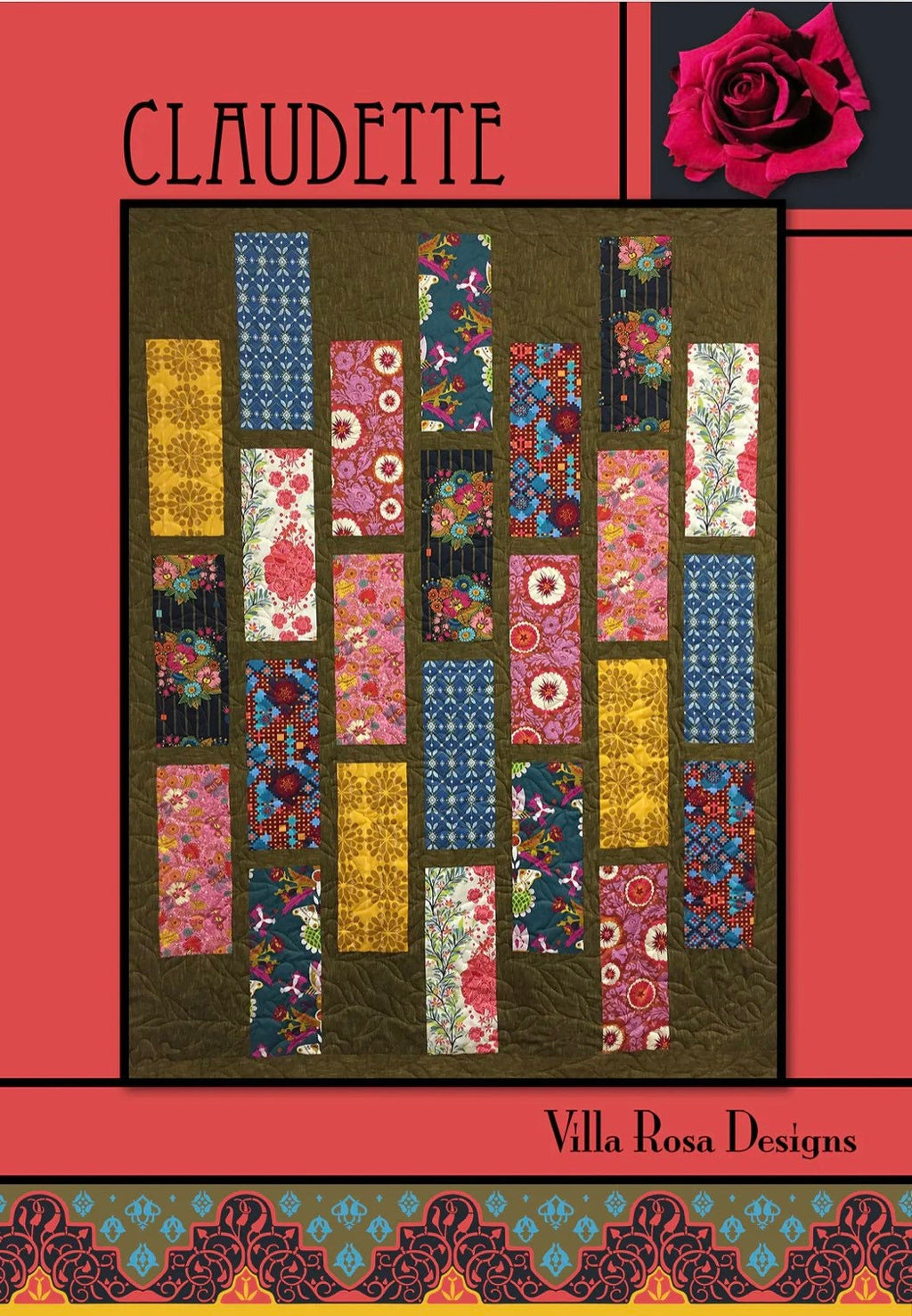 Villa Rosa Designs Claudette pattern - fat quarter quilt pattern - villa rosa