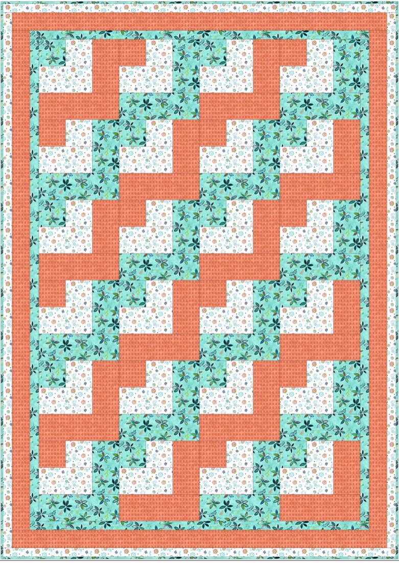 Fabric Cafe Jigsaw Pattern 3 Yard Quilt Pattern - Quilt Pattern - Fabric Cafe Pattern - 3 yard quilts