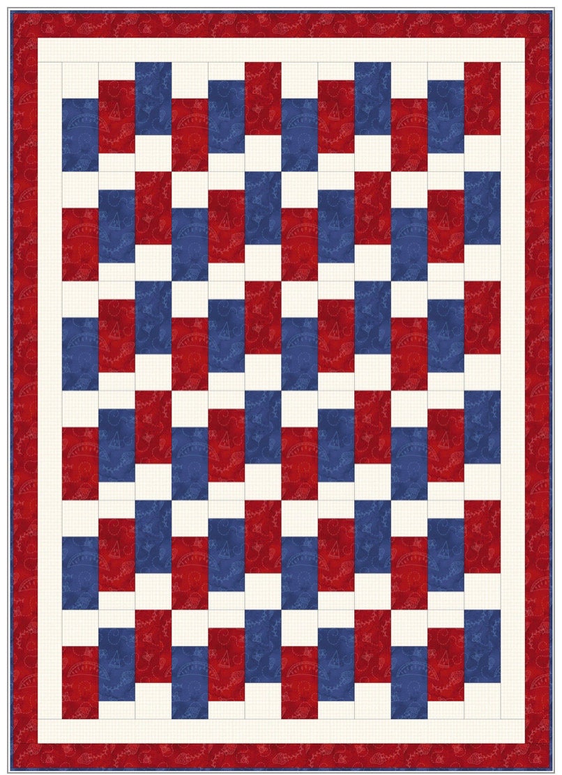 Fabric Cafe Courage Pattern 3 Yard Quilt Pattern - Quilt Pattern - Fabric Cafe Pattern - 3 yard quilts