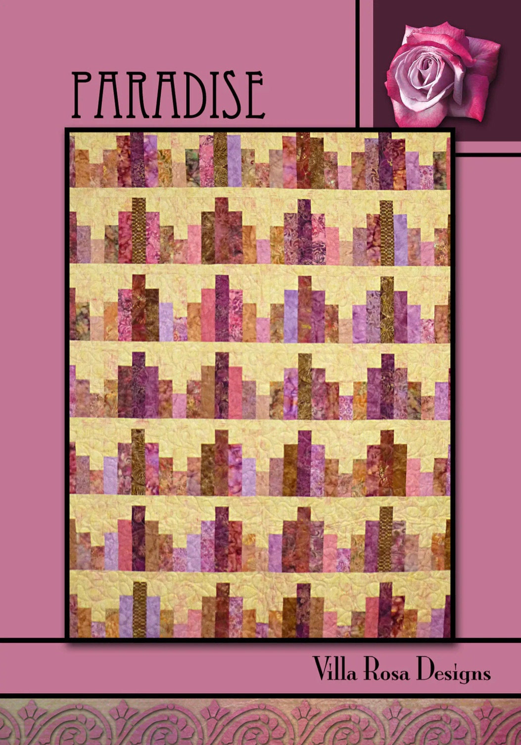 Villa Rosa Designs Paradise pattern - 2.5” quilt pattern - villa rosa - jellyroll pattern - pattern - quilt pattern