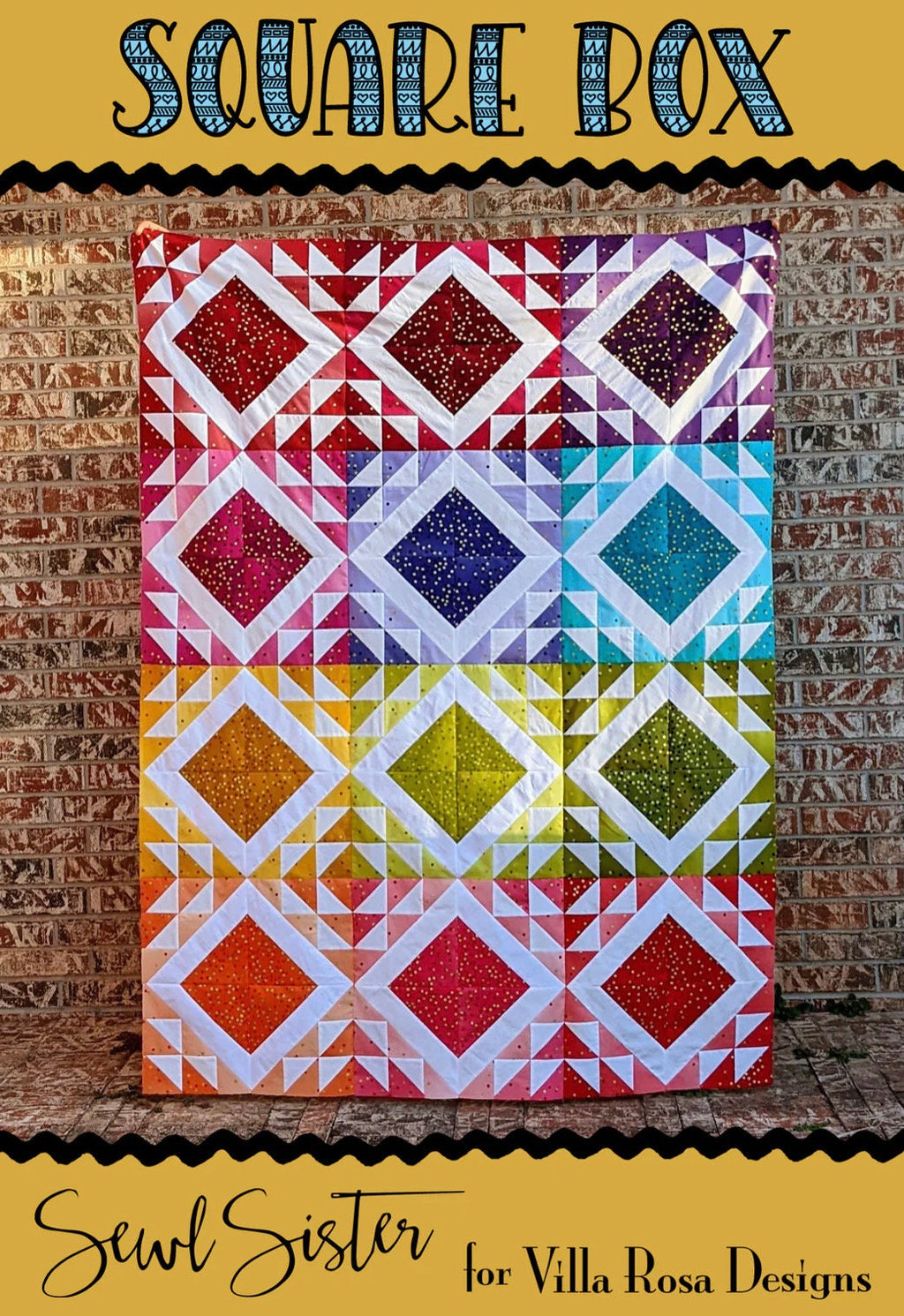Villa Rosa Designs Square Box  pattern - fat quarter quilt pattern - villa rosa - quilt pattern - beginner quilt pattern
