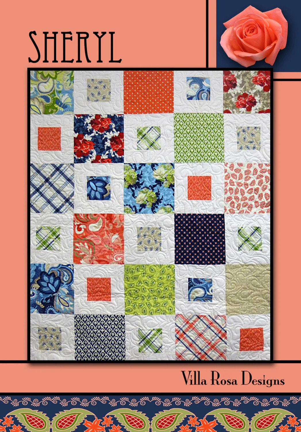 Villa Rosa Designs Sheryl  pattern - fat quarter quilt pattern - villa rosa - quilt pattern - beginner quilt pattern