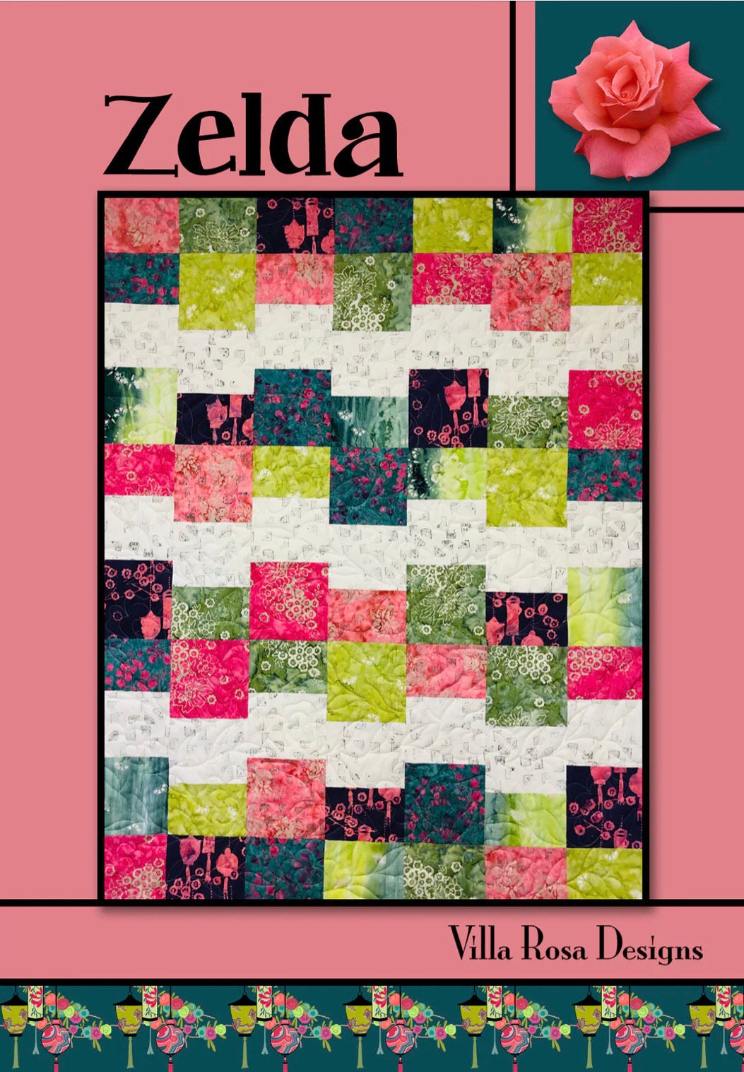 Villa Rosa Designs Zelda pattern  - villa rosa - fat quarter pattern - lap quilt pattern