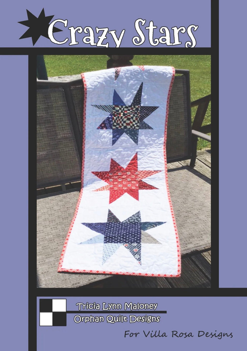 Villa Rosa Designs Crazy stars pattern - 5” quilt pattern - villa rosa - charm pack pattern - quilt pattern