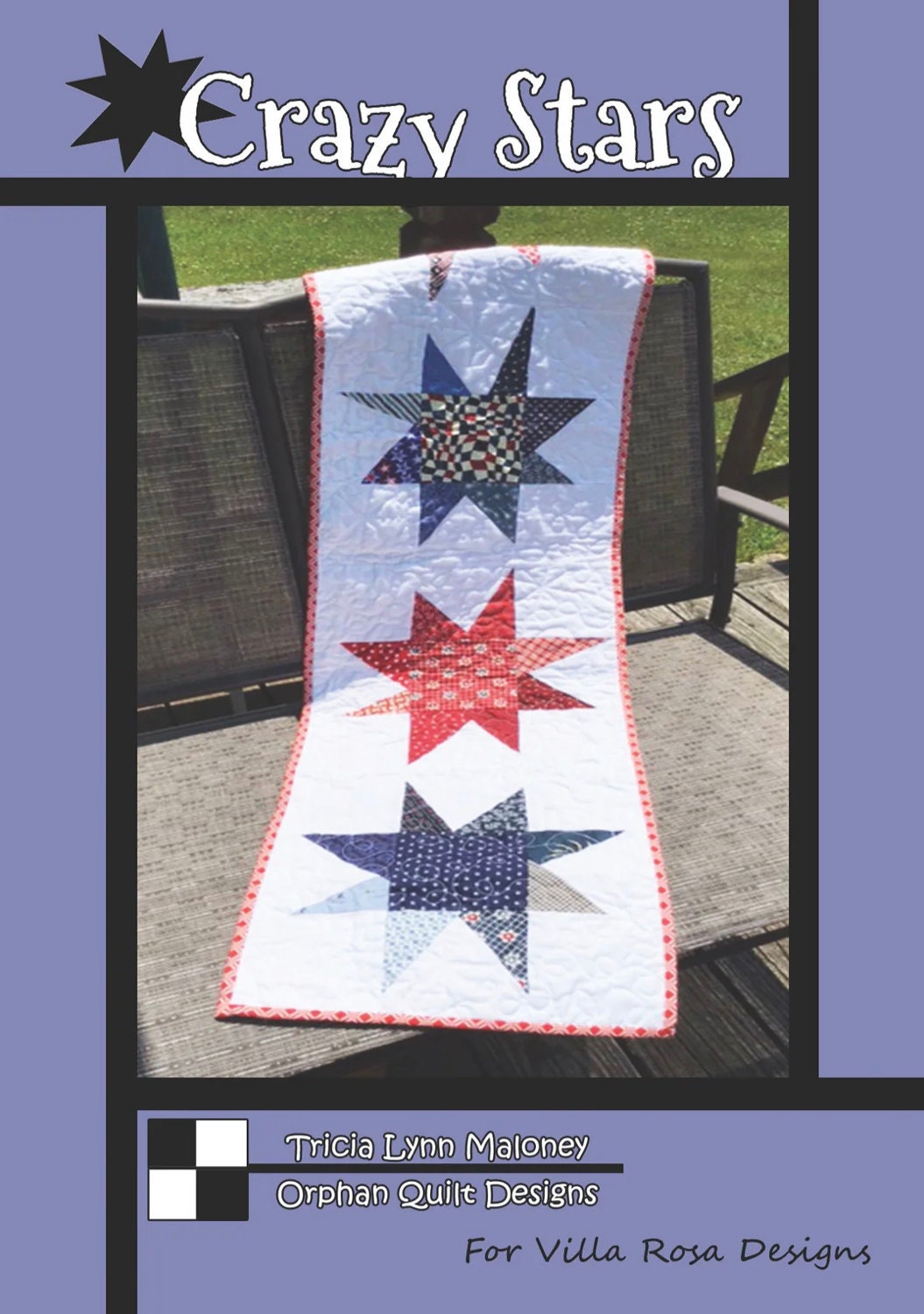 Villa Rosa Designs Crazy stars pattern - 5” quilt pattern - villa rosa - charm pack pattern - quilt pattern