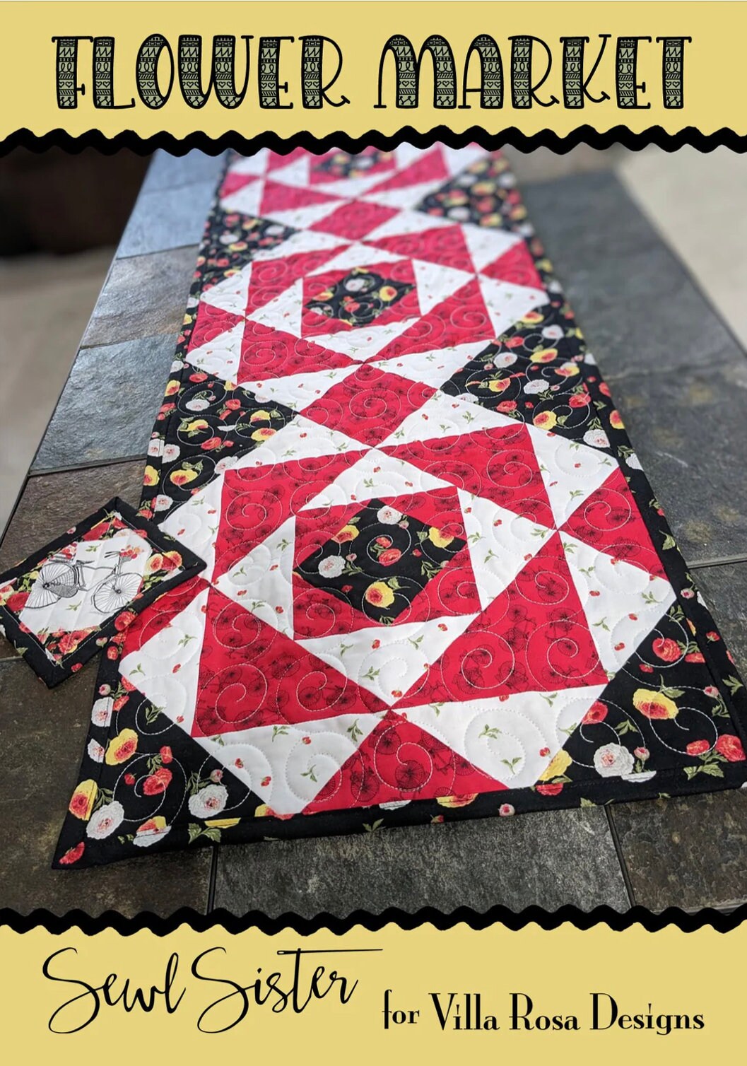 Villa Rosa Designs Flower Market pattern - fat quarter quilt pattern - villa rosa