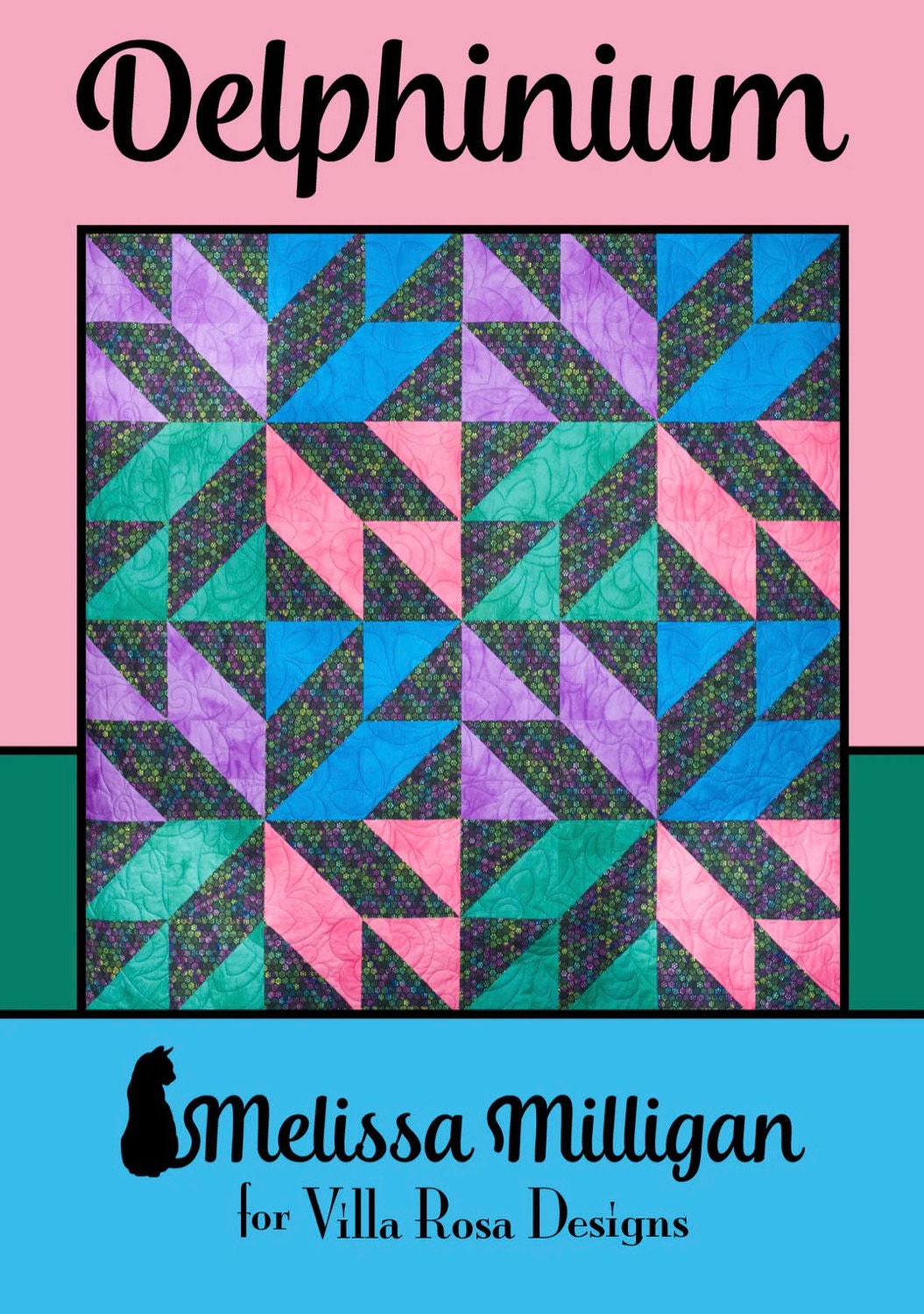 Villa Rosa Designs Delphinium pattern - fat quarter quilt pattern - villa rosa - fat sixths pattern