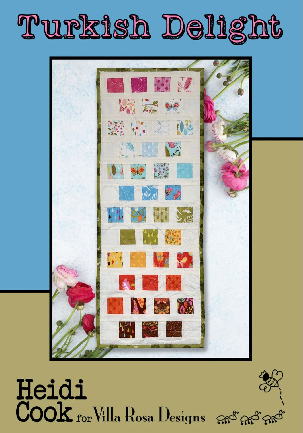 Villa Rosa Designs Turkish Delight pattern - mini charm quilt pattern - villa rosa - charm pack pattern - tablerunner pattern