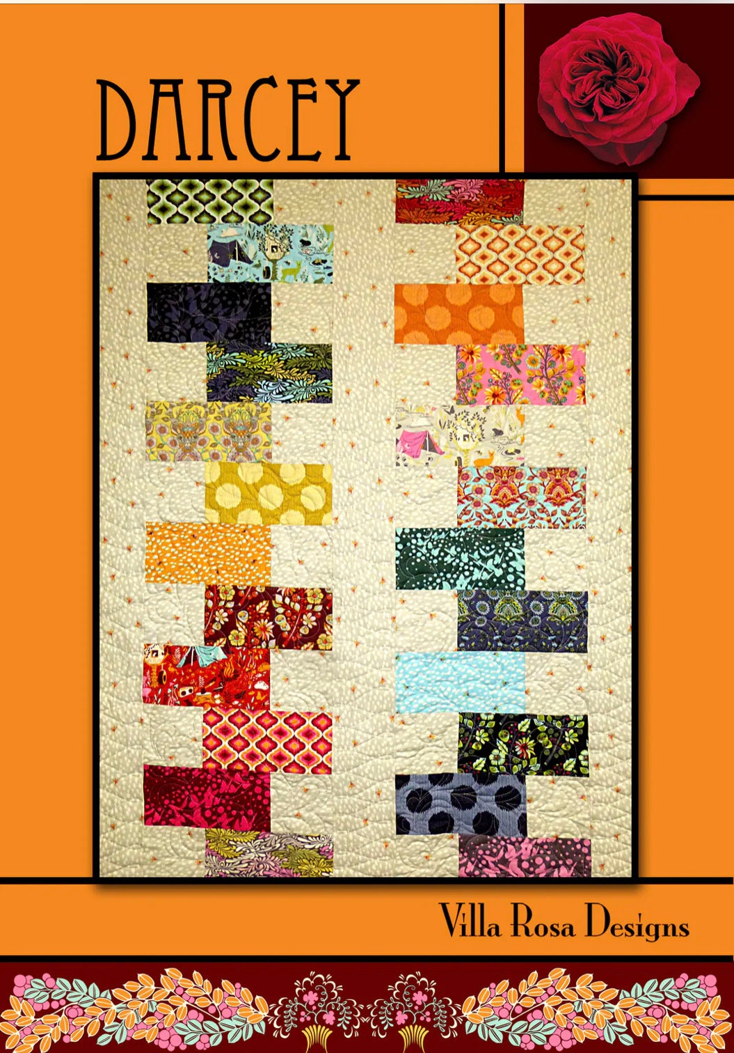 Villa Rosa Designs Darcey pattern - fat quarter quilt pattern - villa rosa - layer cake pattern