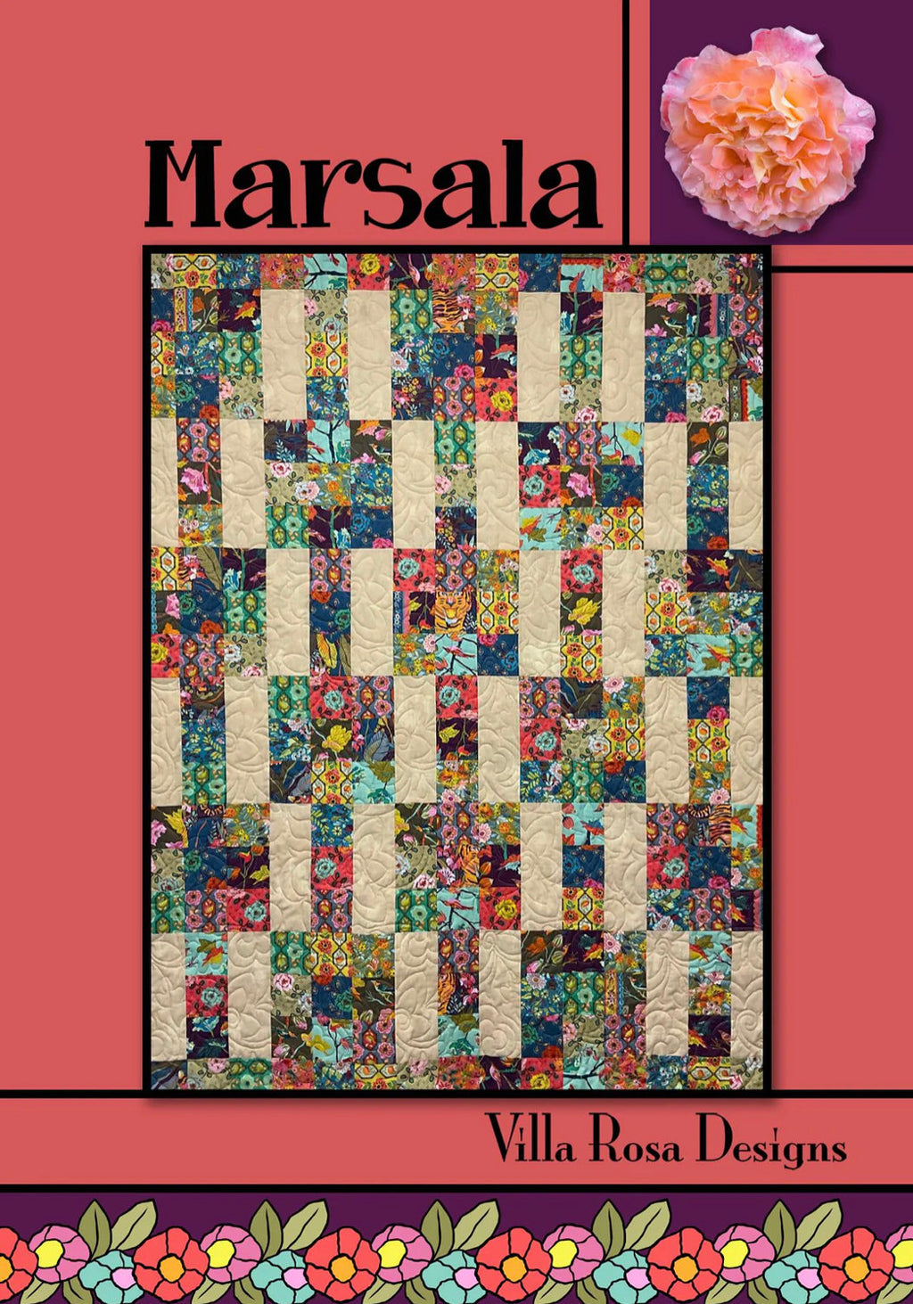 Villa Rosa Designs Marsala pattern - fat quarter quilt pattern - villa rosa