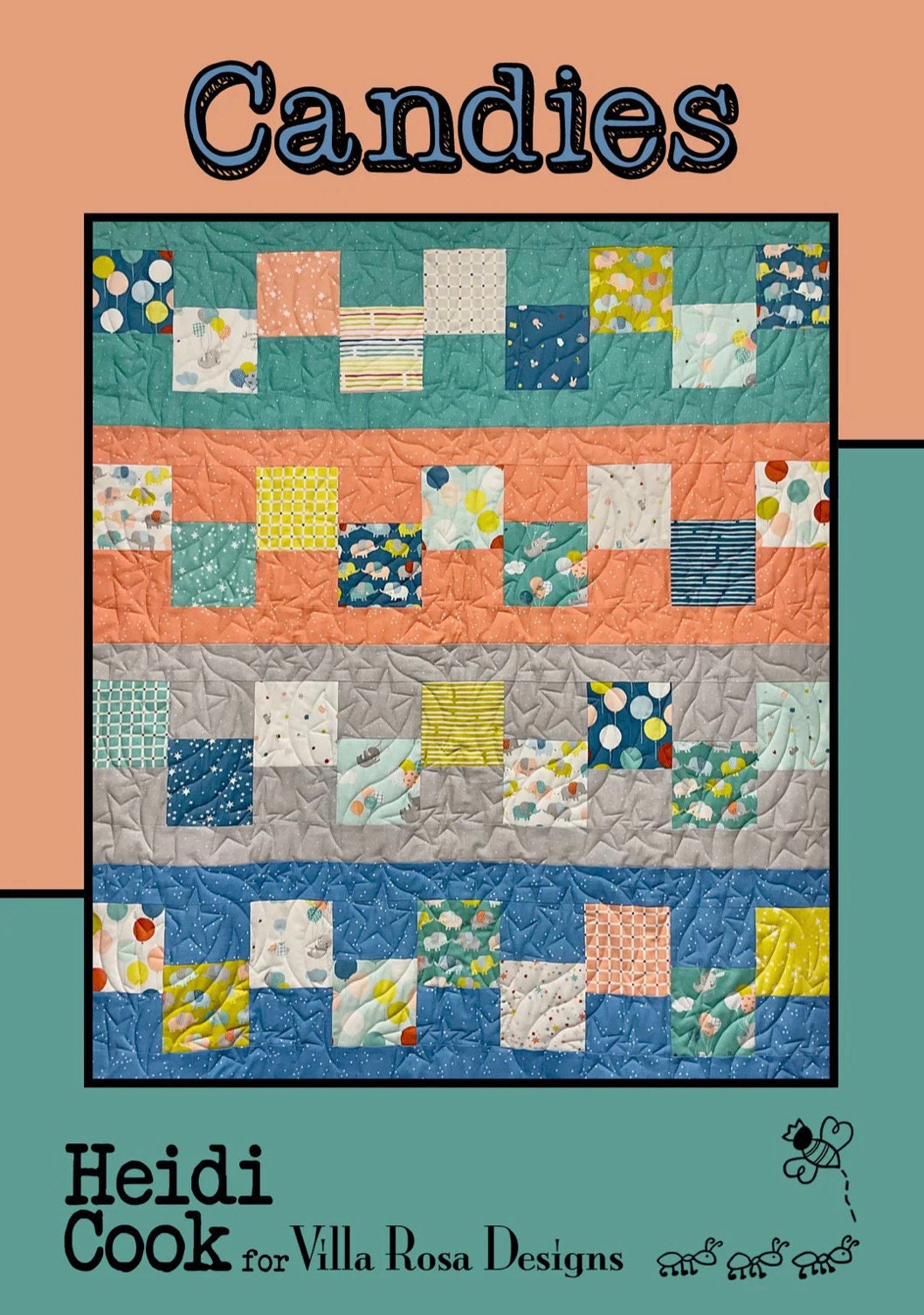 Villa Rosa Designs Candies pattern - 5” quilt pattern - villa rosa - charm pack pattern - tablerunner pattern