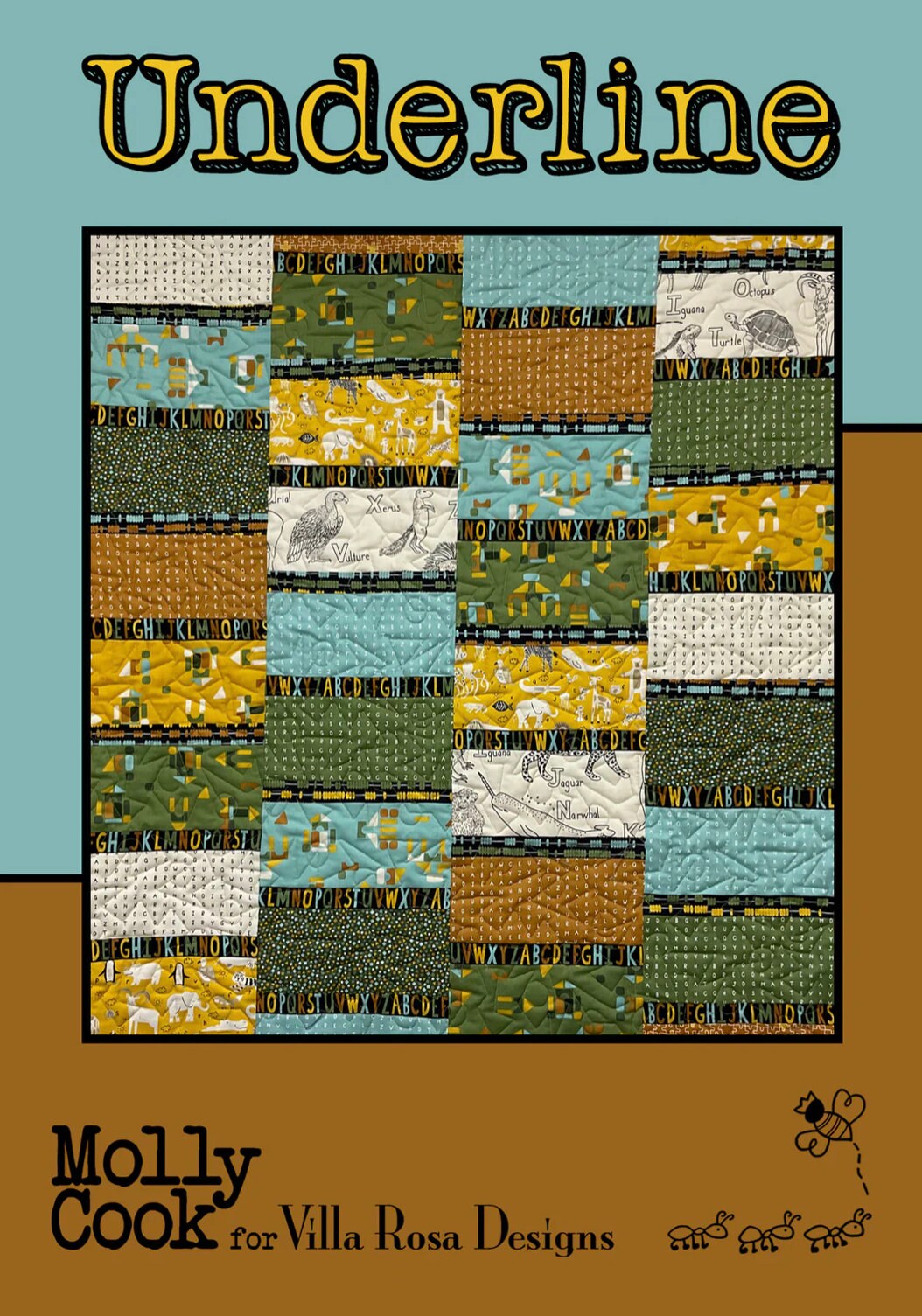 Villa Rosa Designs Underline pattern - fat quarter quilt pattern - villa rosa - fat sixths pattern