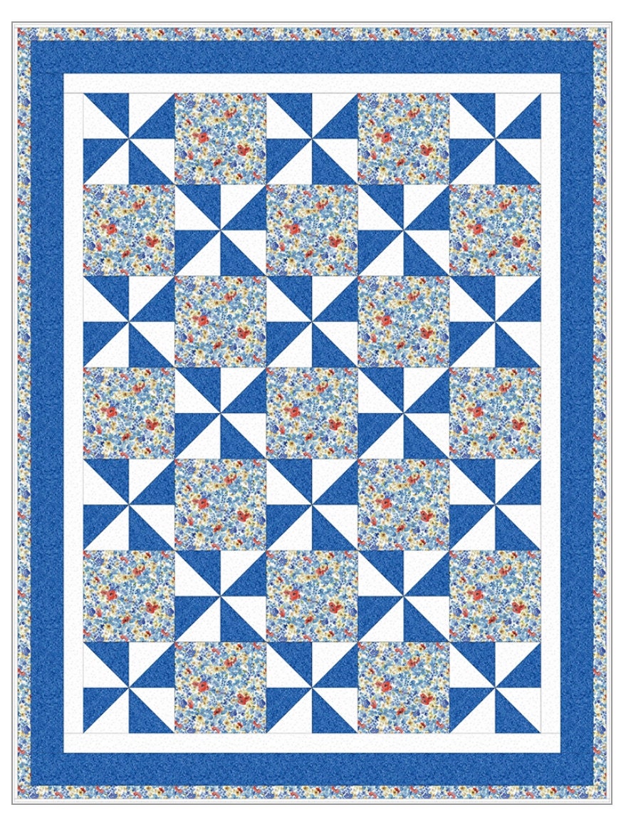 Fabric Cafe Pinwheel Plus One Pattern  3 Yard Quilt Pattern - Pinwheel Pattern - Quilt Pattern - Fabric Cafe Pattern - 3 yard quilts