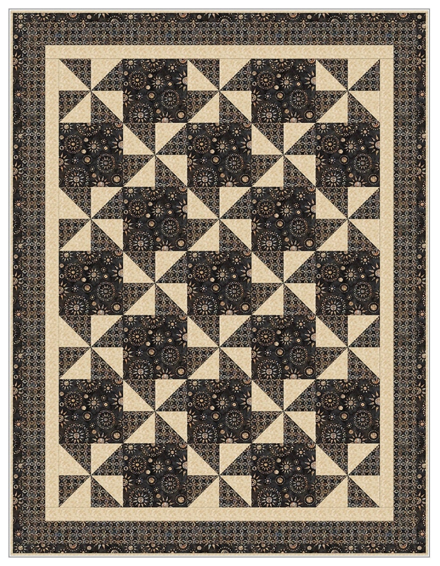 Fabric Cafe Pinwheel Plus One Pattern  3 Yard Quilt Pattern - Pinwheel Pattern - Quilt Pattern - Fabric Cafe Pattern - 3 yard quilts