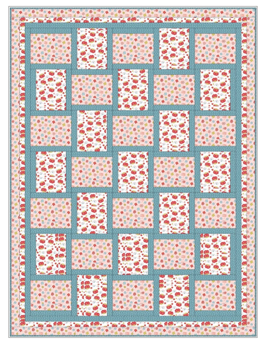 Fabric Cafe Sew Fast 3 Yard Quilt Pattern  - Quilt Pattern - Fabric Cafe Pattern