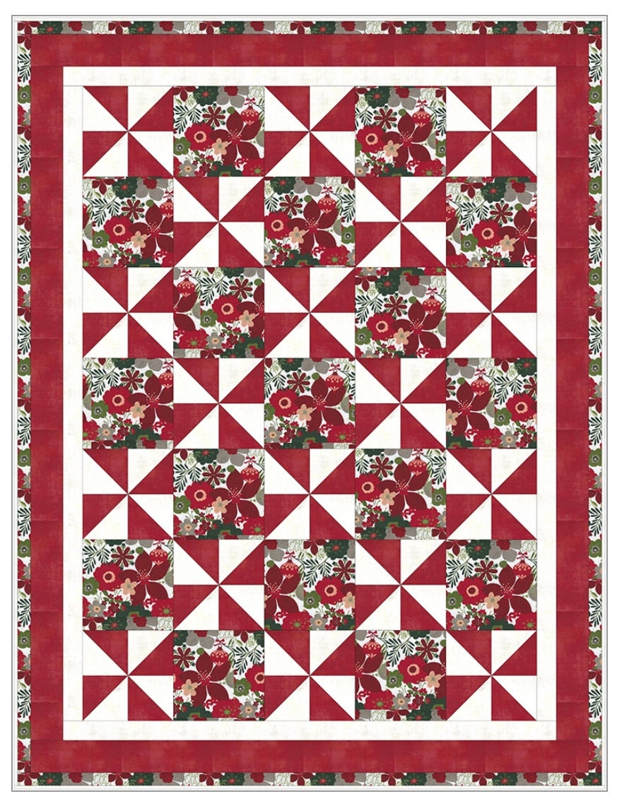 Fabric Cafe Pinwheel Plus One Pattern  3 Yard Quilt Pattern - Pinwheel Pattern - Quilt Pattern - Fabric Cafe Pattern - 3 yard quilts