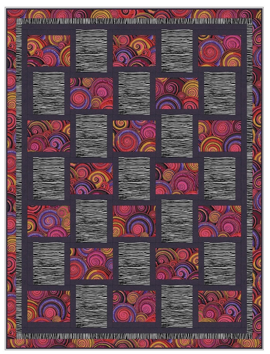 Fabric Cafe Sew Fast 3 Yard Quilt Pattern  - Quilt Pattern - Fabric Cafe Pattern