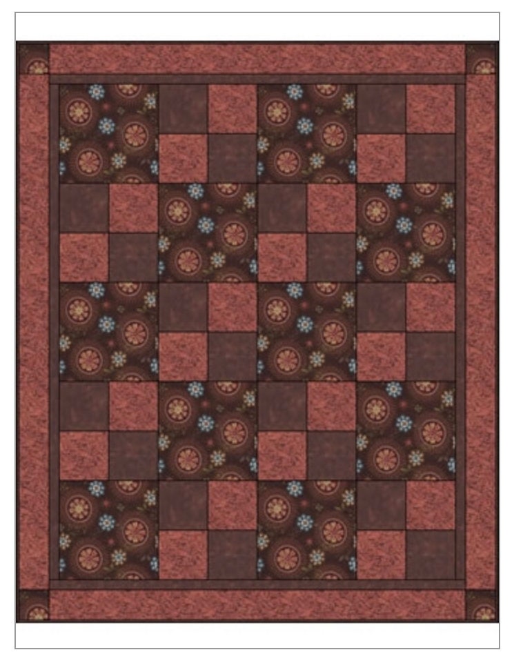 Fabric Cafe Sew Quick Pattern  3 Yard Quilt Pattern - Quilt Pattern - Fabric Cafe Pattern - 3 yard quilts