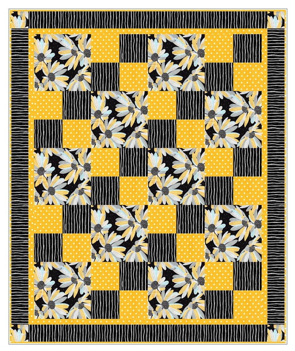 Fabric Cafe Sew Quick Pattern  3 Yard Quilt Pattern - Quilt Pattern - Fabric Cafe Pattern - 3 yard quilts