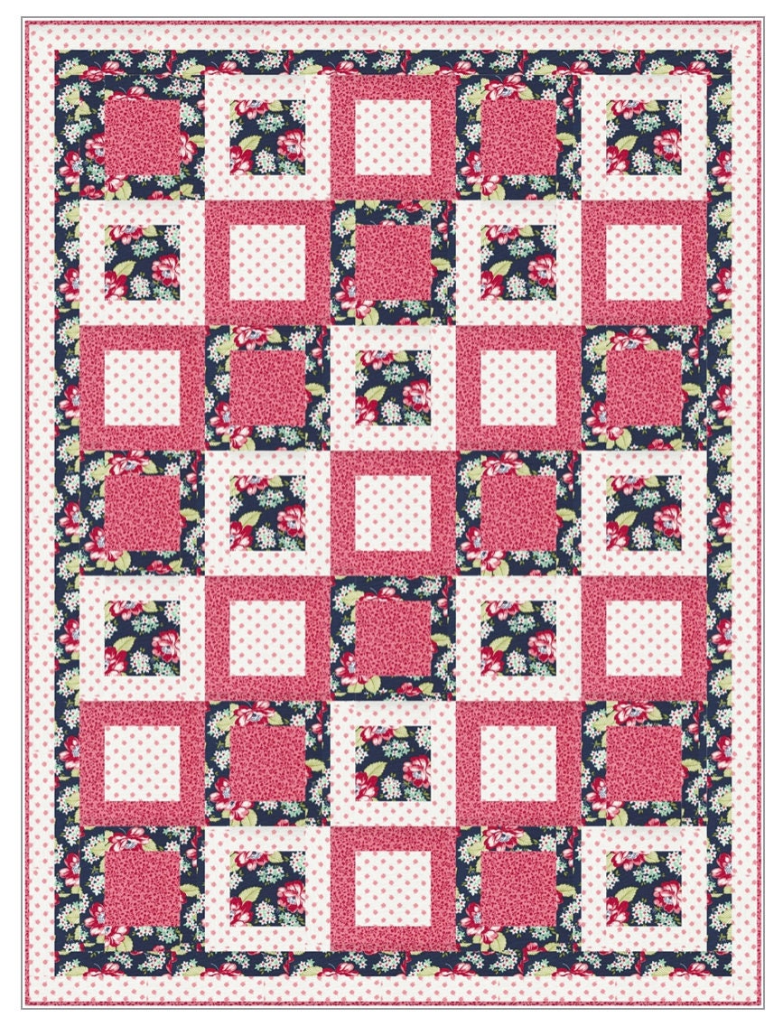 Fabric Cafe Illusions Pattern  3 Yard Quilt Pattern - Illusions  Pattern - Quilt Pattern - Fabric Cafe Pattern - 3 yard quilts