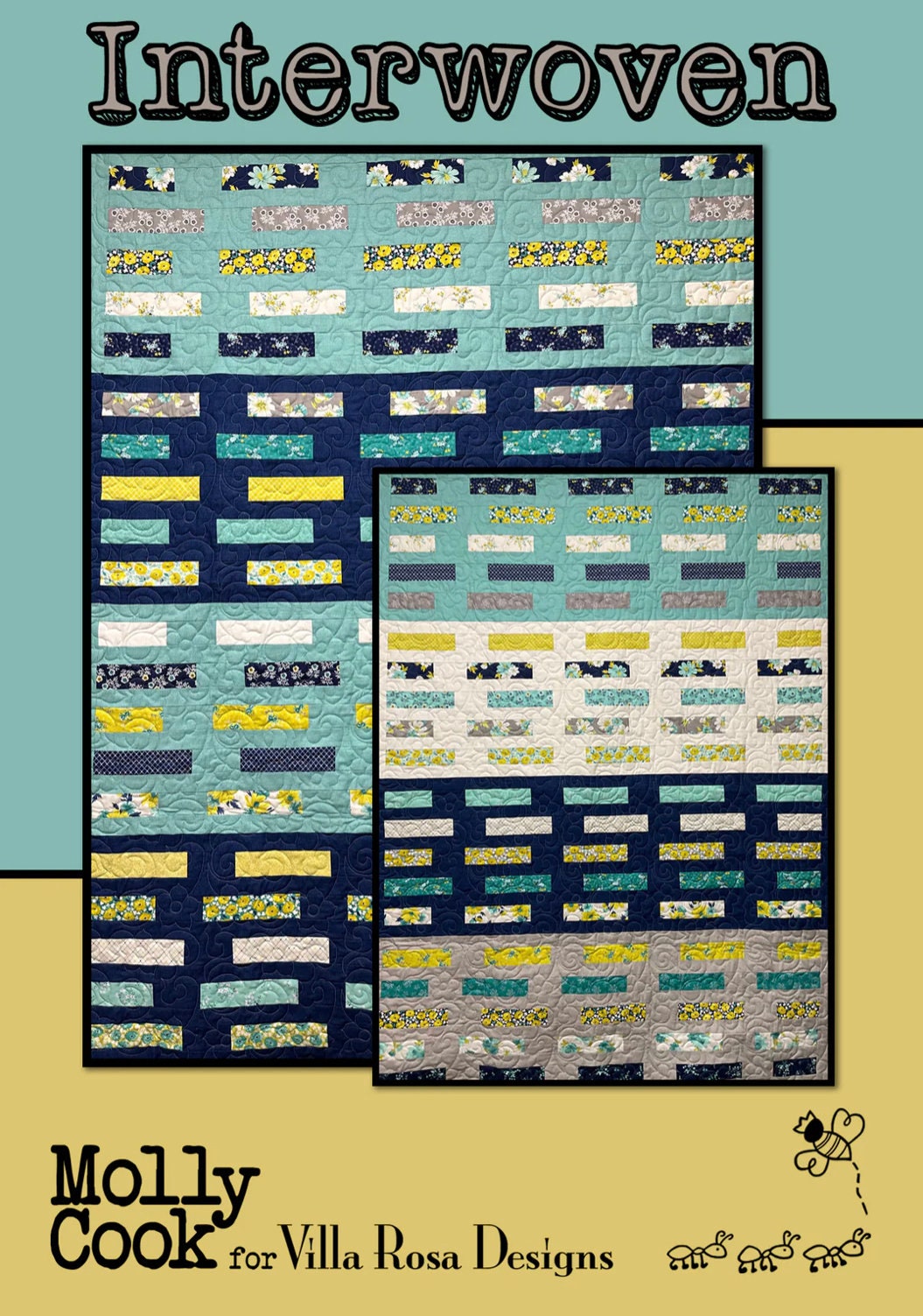 Villa Rosa Designs Interwoven pattern - fat quarter quilt pattern - villa rosa - jellyroll quilt