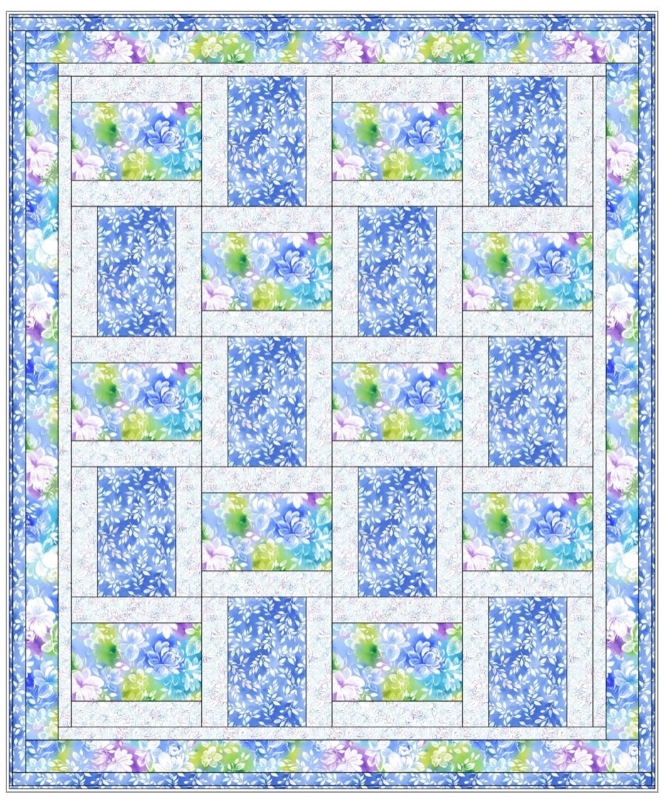 Fabric Cafe Brick Street Pattern 3 Yard Quilt Pattern - Quilt Pattern - Fabric Cafe Pattern - 3 yard quilts