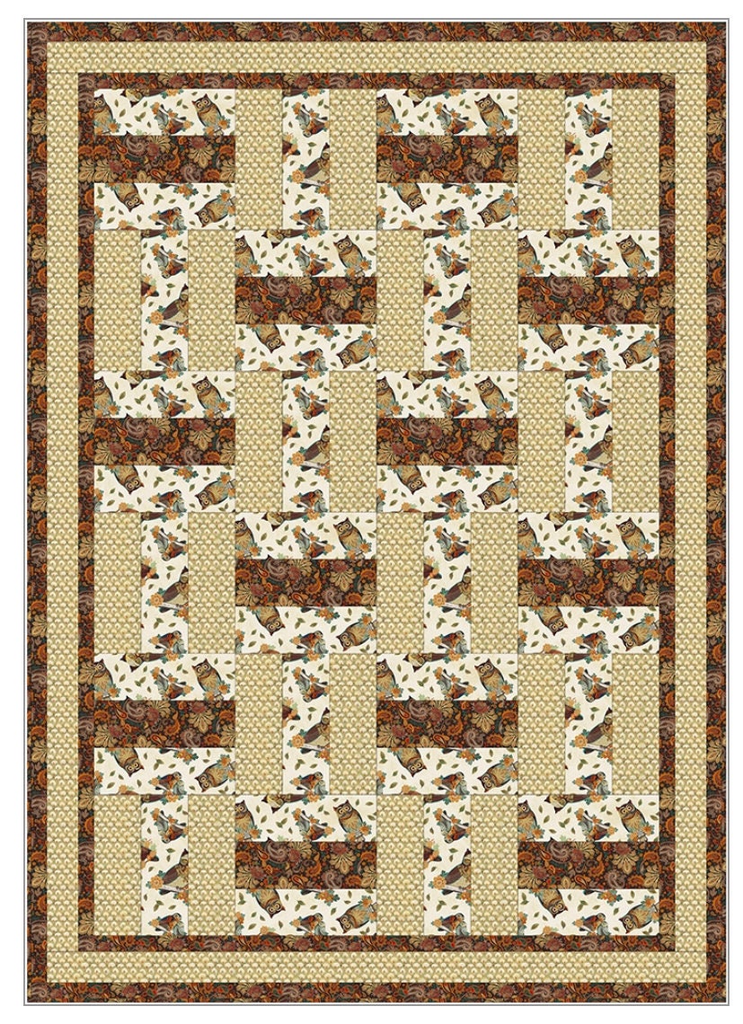 Fabric Cafe Rail Fence Pattern 3 Yard Quilt Pattern - Quilt Pattern - Fabric Cafe Pattern - 3 yard quilts