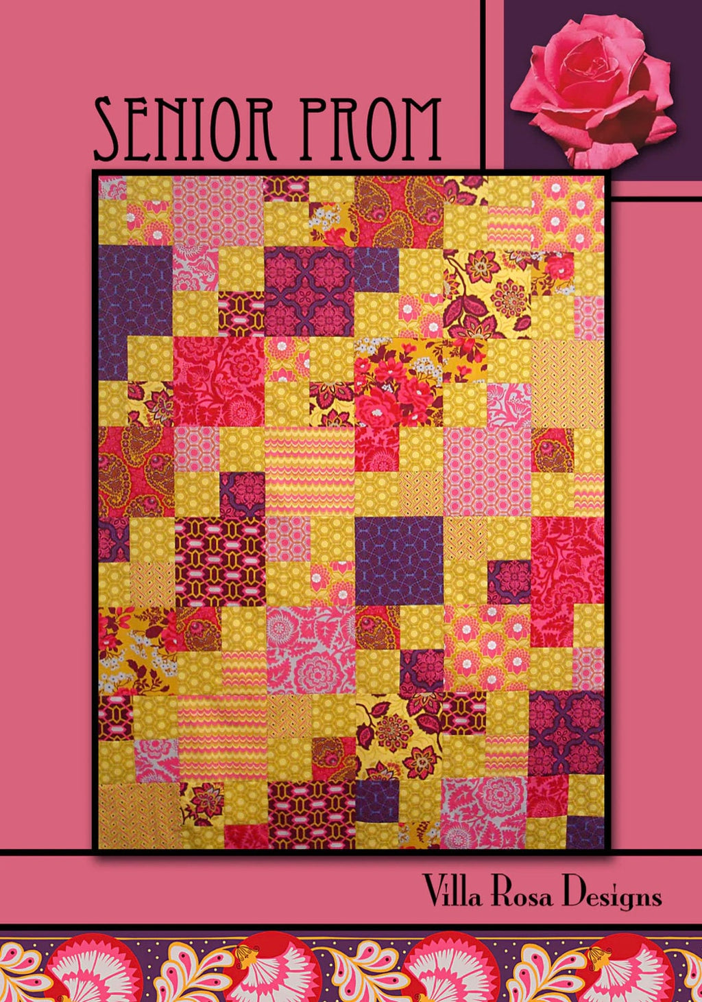 Villa Rosa Designs Senior Prom pattern - fat quarter quilt pattern - villa rosa - layer cake pattern