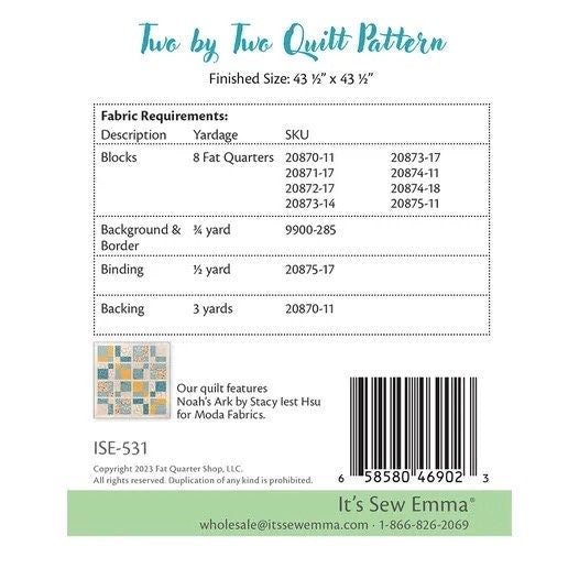 It’s so Emma Two by Two Quilt pattern - fat quarter pattern - little P quilt pattern