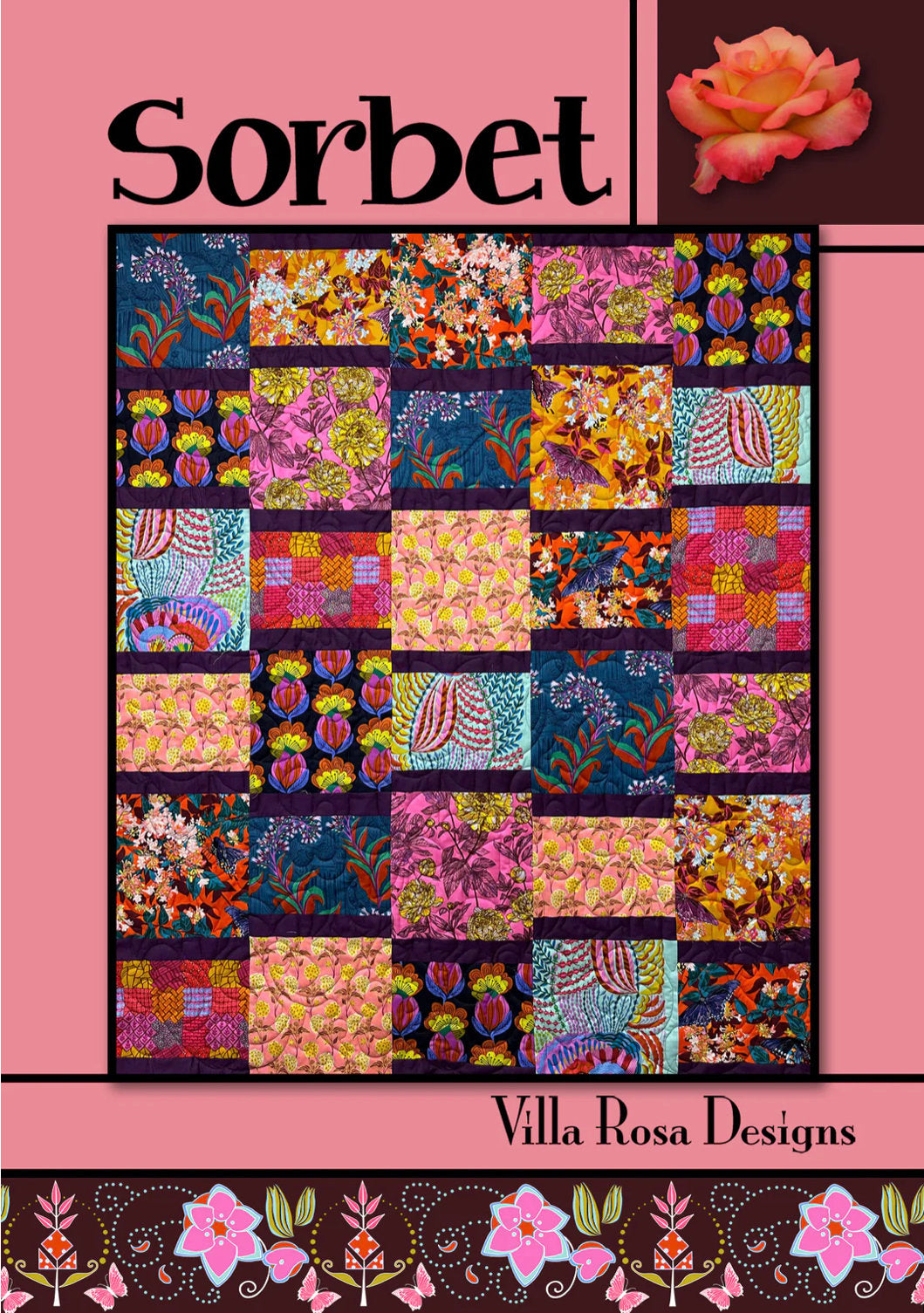 Villa Rosa Designs Sorbet pattern - fat quarter quilt pattern - villa rosa