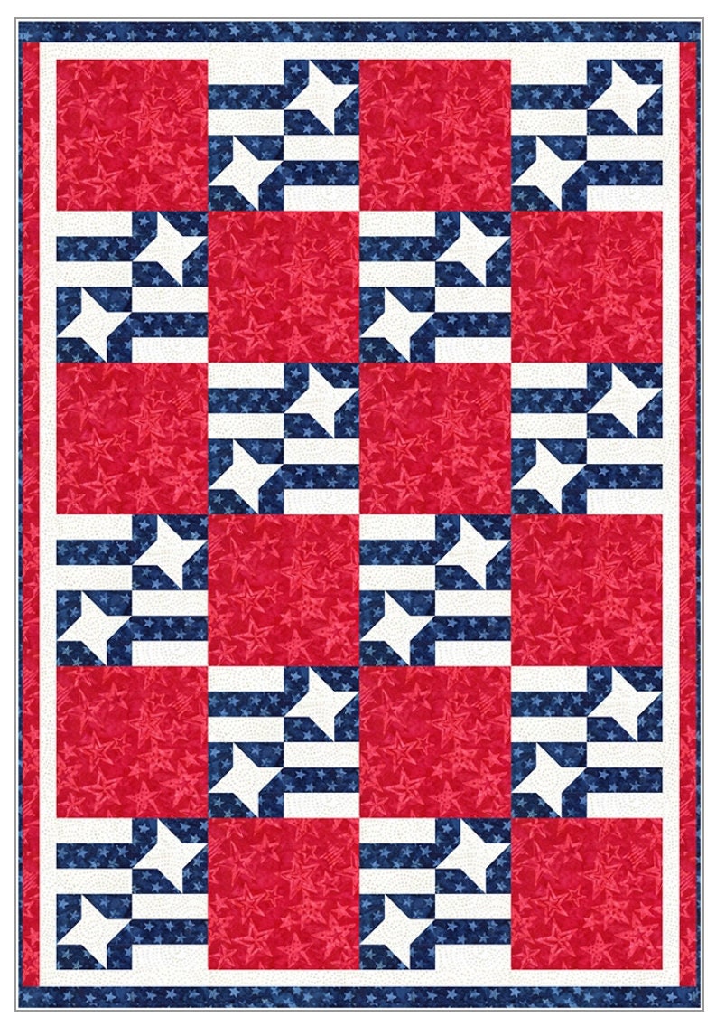 Fabric Cafe Patriotic Pride 3 Yard Quilt Pattern - Quilt Pattern - Fabric Cafe Pattern - 3 yard quilts